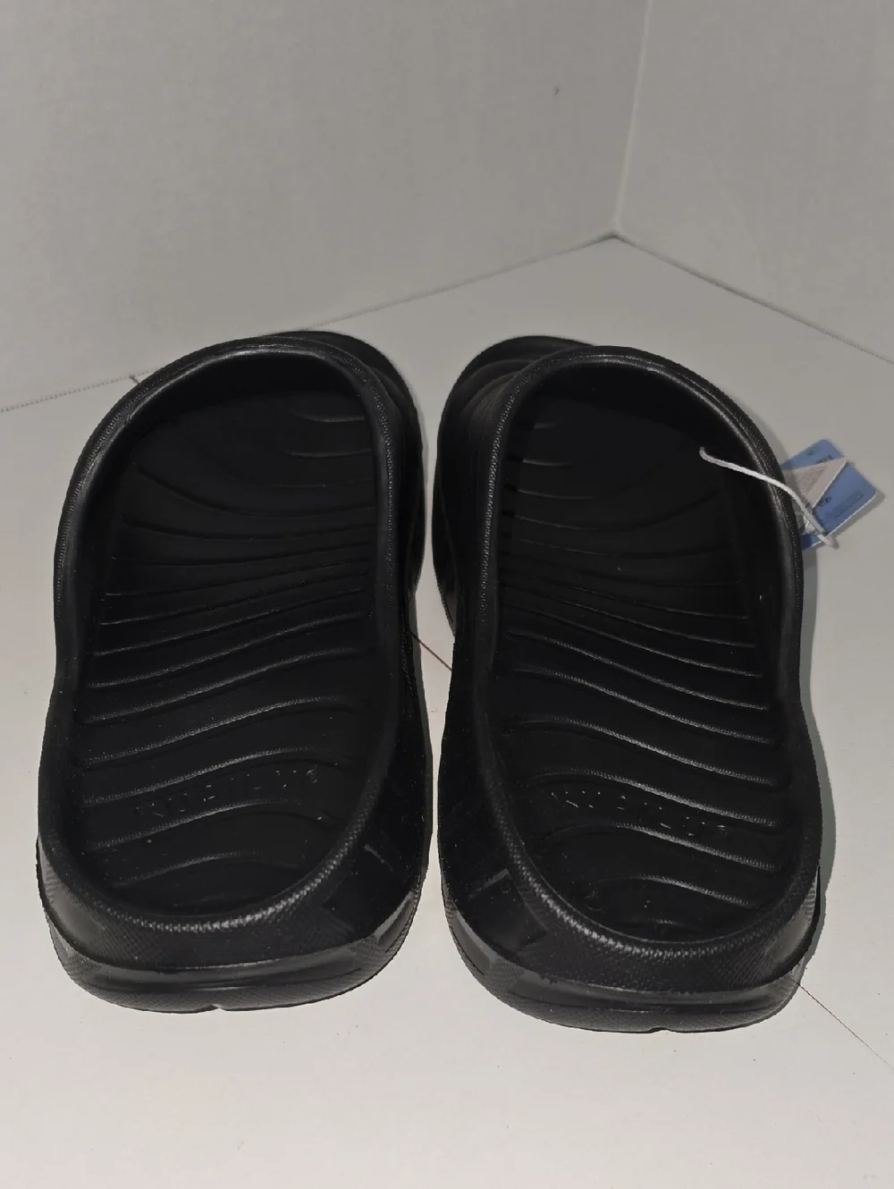 Kuailu Men's Black Slide Sandals - Comfortable Everyday Slip-Ons Size 10